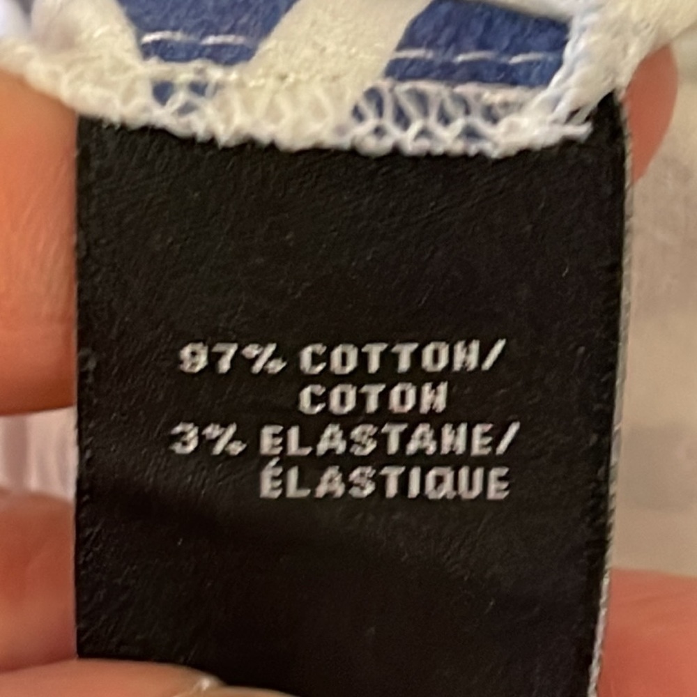 Lafayette NY 148 Blue & White High Waisted Cropped Pants Sz. 8 - Picture 11 of 14